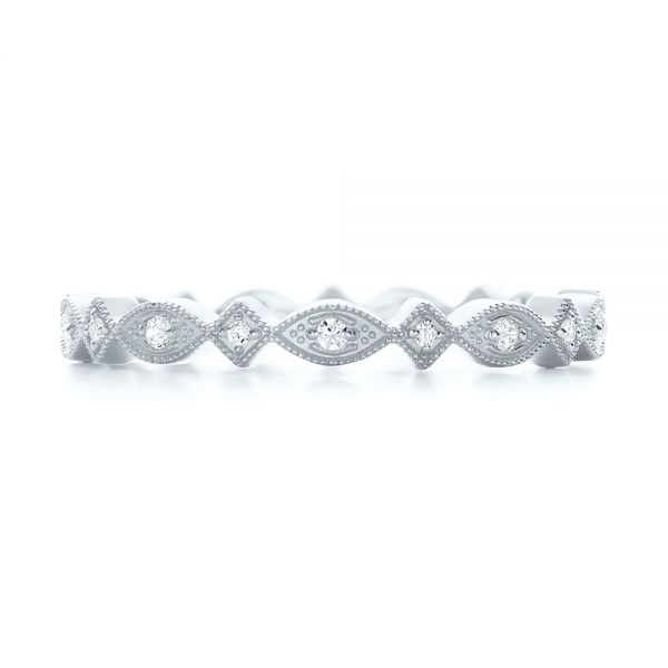 18k White Gold 18k White Gold Diamond Stackable Eternity Band - Top View - 101891