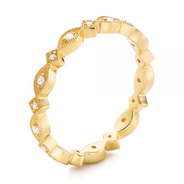 Yellow Gold Diamond Stackable Eternity Band - Image