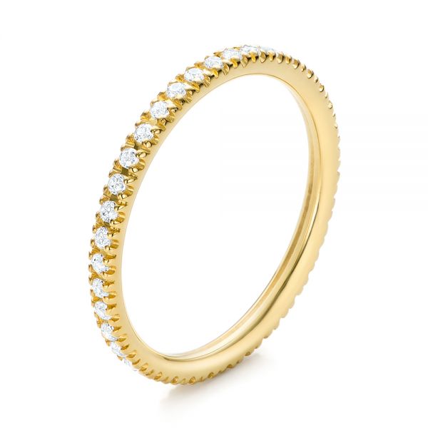 Yellow Gold Diamond Stackable Eternity Band - Image