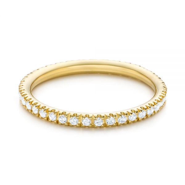 18k Yellow Gold Diamond Stackable Eternity Band - Flat View -  101908