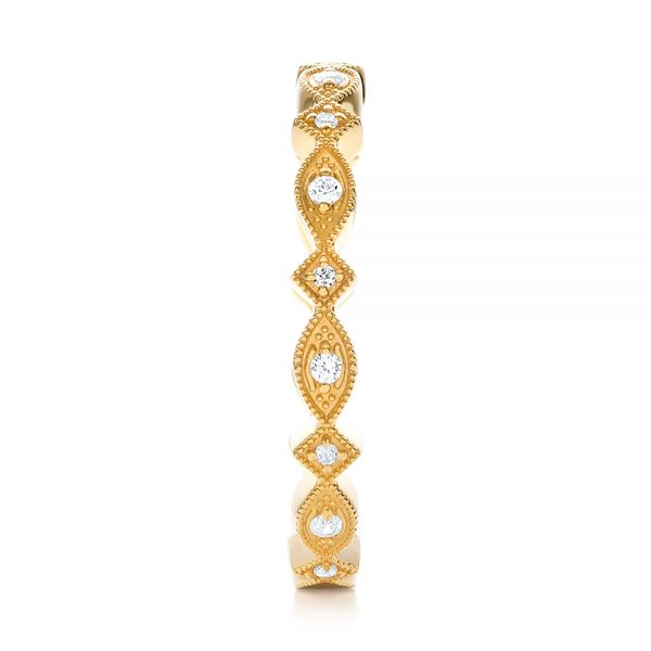 18k Yellow Gold Diamond Stackable Eternity Band - Side View -  101891