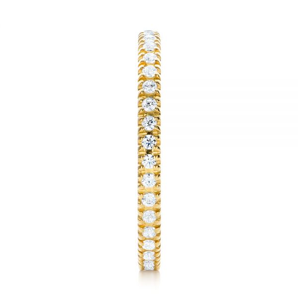 18k Yellow Gold Diamond Stackable Eternity Band - Side View -  101908