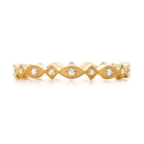 18k Yellow Gold Diamond Stackable Eternity Band - Top View -  101891