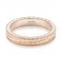 18k Rose Gold 18k Rose Gold Hand Engraved Wedding Band - Flat View -  103462 - Thumbnail