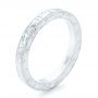 18k White Gold 18k White Gold Hand Engraved Wedding Band - Three-Quarter View -  102438 - Thumbnail