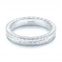 18k White Gold 18k White Gold Hand Engraved Wedding Band - Flat View -  103462 - Thumbnail