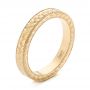 18k Yellow Gold 18k Yellow Gold Hand Engraved Wedding Band - Three-Quarter View -  103462 - Thumbnail