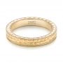 18k Yellow Gold 18k Yellow Gold Hand Engraved Wedding Band - Flat View -  103462 - Thumbnail