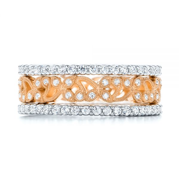 14k Rose Gold 14k Rose Gold Organic Diamond Stackable Eternity Band - Front View -  101901