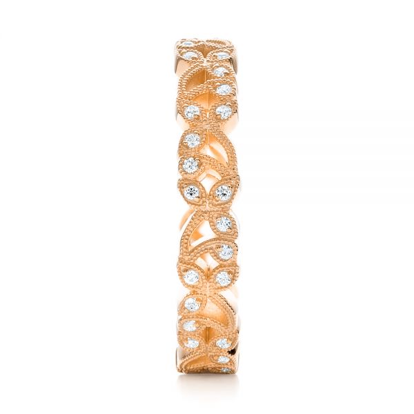 18k Rose Gold 18k Rose Gold Organic Diamond Stackable Eternity Band - Side View -  101901