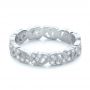 14k White Gold 14k White Gold Organic Diamond Stackable Eternity Band - Flat View -  101901 - Thumbnail