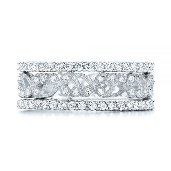  Platinum Platinum Organic Diamond Stackable Eternity Band - Front View -  101901