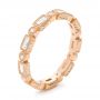 14k Rose Gold Round And Baguette Diamond Stackable Eternity Band