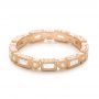 18k Rose Gold 18k Rose Gold Round And Baguette Diamond Stackable Eternity Band - Flat View -  101944 - Thumbnail