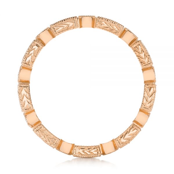 18k Rose Gold 18k Rose Gold Round And Baguette Diamond Stackable Eternity Band - Front View -  101944