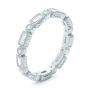 18k White Gold Round And Baguette Diamond Stackable Eternity Band
