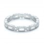 14k White Gold 14k White Gold Round And Baguette Diamond Stackable Eternity Band - Flat View -  101944 - Thumbnail