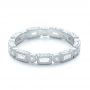  Platinum Platinum Round And Baguette Diamond Stackable Eternity Band - Flat View -  101944 - Thumbnail