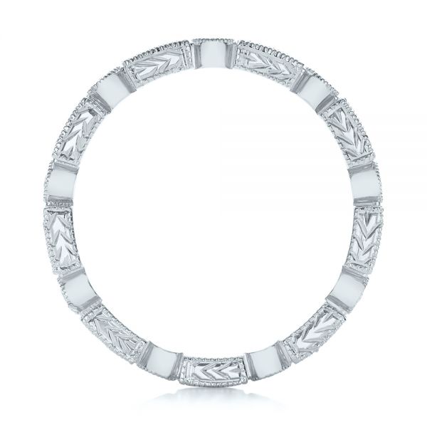 18k White Gold 18k White Gold Round And Baguette Diamond Stackable Eternity Band - Front View -  101944