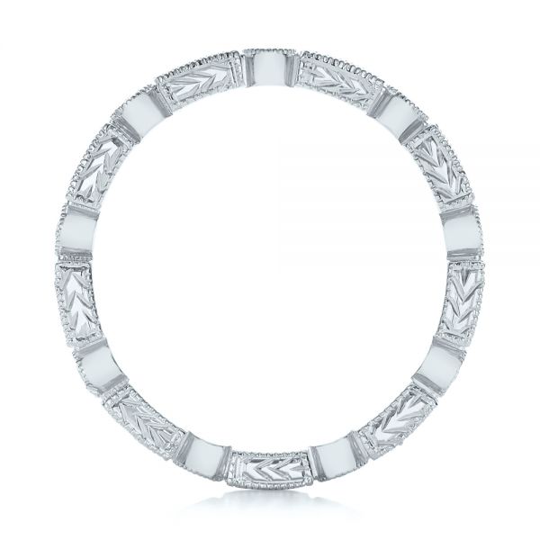 Platinum Platinum Round And Baguette Diamond Stackable Eternity Band - Front View - 101944