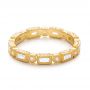 18k Yellow Gold Round And Baguette Diamond Stackable Eternity Band - Flat View -  101944 - Thumbnail