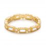 18k Yellow Gold Round And Baguette Diamond Stackable Eternity Band - Flat View -  101944 - Thumbnail