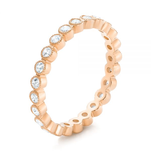 18k Rose Gold 18k Rose Gold Stackable Diamond Eternity Band - Three-Quarter View -  101906