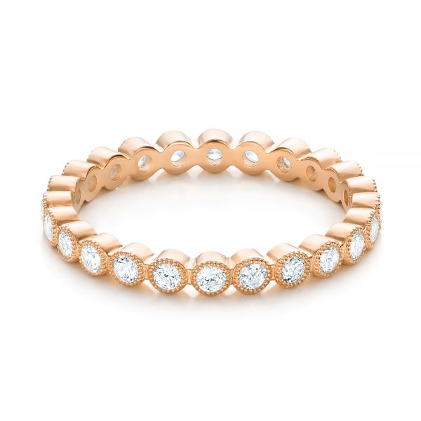 18k Rose Gold 18k Rose Gold Stackable Diamond Eternity Band - Flat View -  101906