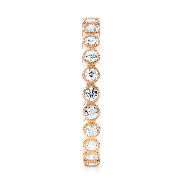 18k Rose Gold 18k Rose Gold Stackable Diamond Eternity Band - Side View -  101906