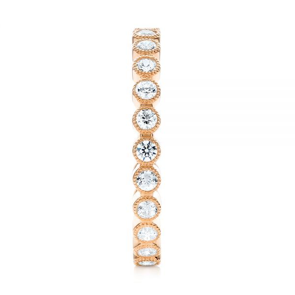 18k Rose Gold 18k Rose Gold Stackable Diamond Eternity Band - Side View -  101906