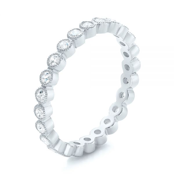 14k White Gold 14k White Gold Stackable Diamond Eternity Band - Three-Quarter View -  101906