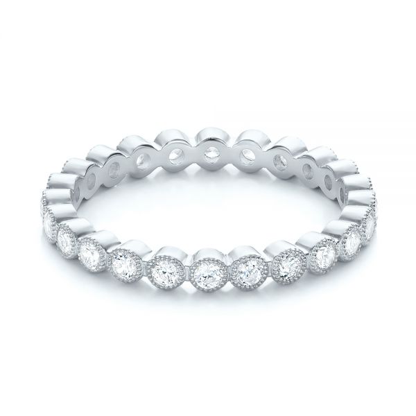 18k White Gold 18k White Gold Stackable Diamond Eternity Band - Flat View -  101906