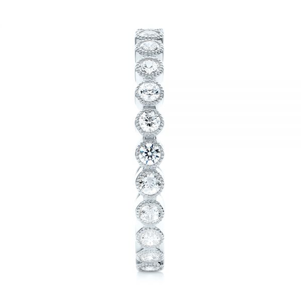 18k White Gold 18k White Gold Stackable Diamond Eternity Band - Side View -  101906