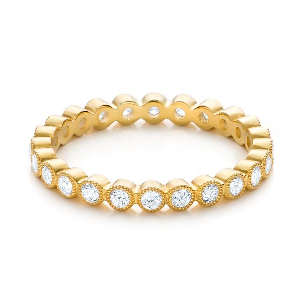 18k Yellow Gold Stackable Diamond Eternity Band - Flat View - 101906