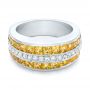 18k White Gold Yellow Sapphire And Diamond Anniversary Band - Flat View -  101366 - Thumbnail