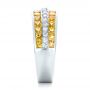 18k White Gold Yellow Sapphire And Diamond Anniversary Band - Side View -  101366 - Thumbnail