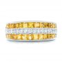 18k White Gold Yellow Sapphire And Diamond Anniversary Band - Top View -  101366 - Thumbnail
