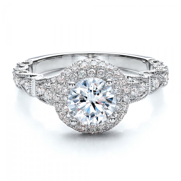 Antique Milgrain Engagement Ring - Vanna K