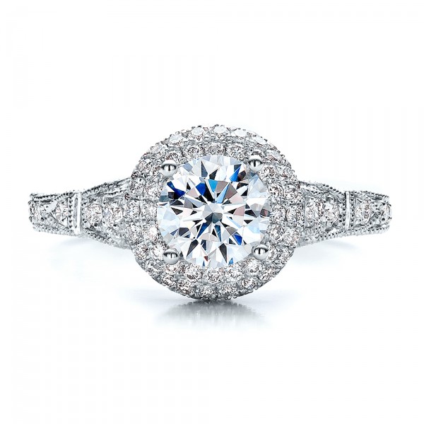 Antique Milgrain Engagement Ring - Vanna K