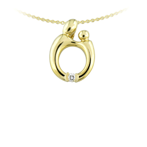 Necklaces-Mother and Child Diamond Pendant