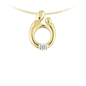 Necklaces-Mother and Child Diamond Pendant