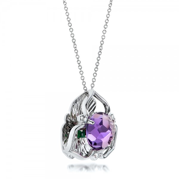 Amethyst and White Gold Pendant