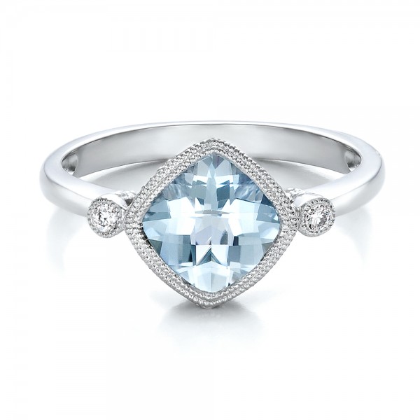 Aquamarine and Diamond Ring