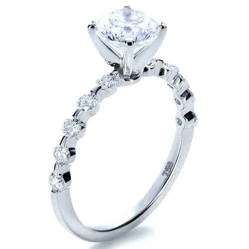 Bezel Set Diamond Engagement Ring 3Qtr 1254