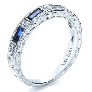 Wedding Rings-Blue Sapphire Wedding Band with Matching Engagement Ring ...