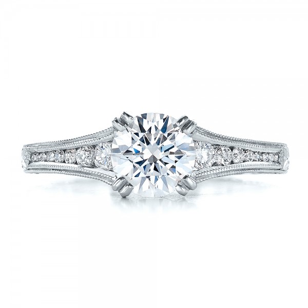 Channel Set Diamond Engagement Ring with Matching Wedding Band- Kirk ...