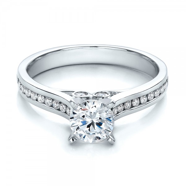 Contemporary Channel Set Diamond Engagement Ring