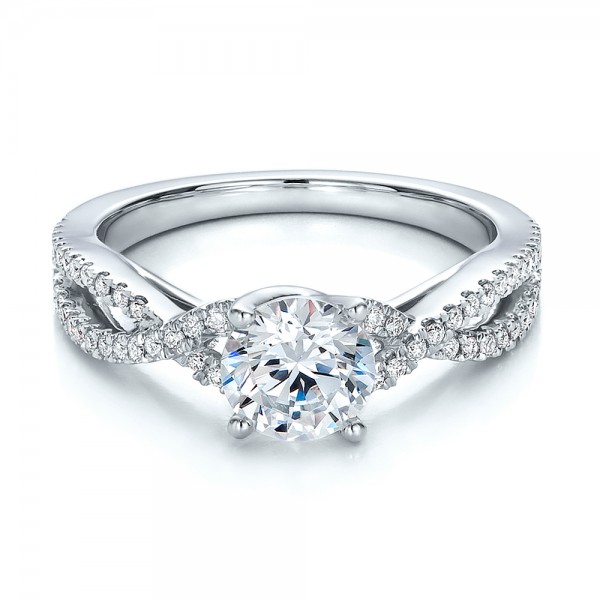 Contemporary Criss-Cross Diamond Engagement Ring