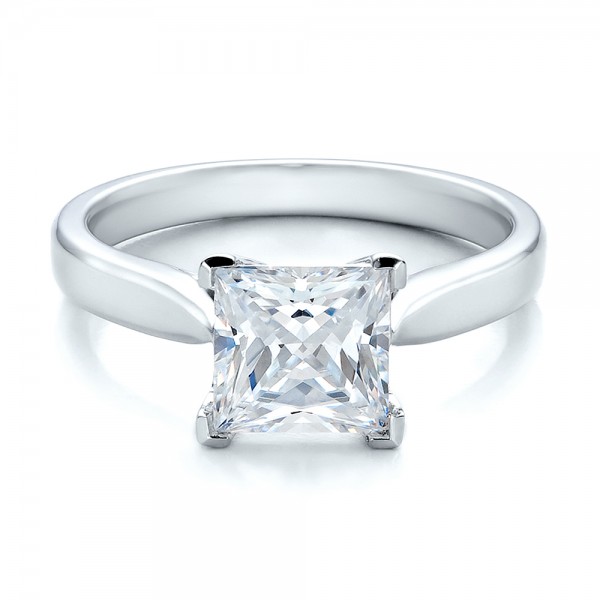 Contemporary Solitaire Princess Cut Diamond Engagement Ring