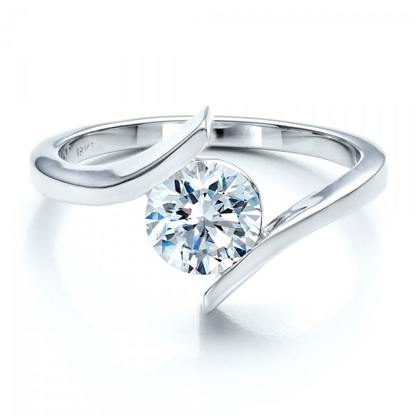 ... Engagement Rings â€º Contemporary Tension Set Solitaire Engagement